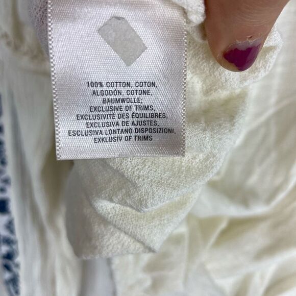Anthropologie Akemi + Kin Womens Boho Merewen Embroidered Blouse Cream Size SP - Picture 5 of 6